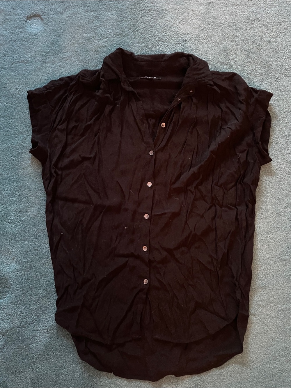 Madewell Black Short-Sleeve Button-Down Shirt